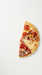 Mixed Topping Pizza on White Background