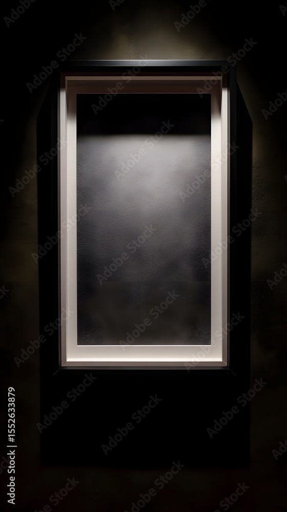 Poster a classy shadowbox frame with 3d depth and dramatic lighting