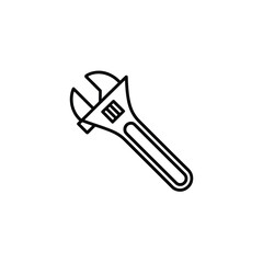 Adjustable Wrench Line Icon Tool Repair Maintenance