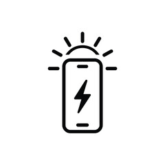 Obraz premium Smartphone Charging Icon with Sun Rays