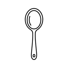 Simple Line Art Illustration of a Cooking Spoon
