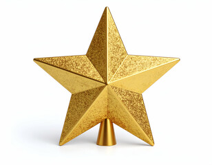 Golden Star Christmas Tree Topper Sparkling Glitter Festive Decoration