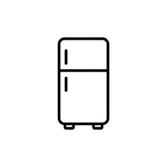 Refrigerator Icon Simple Black Outline of a Fridge for Kitchen or Food Concepts