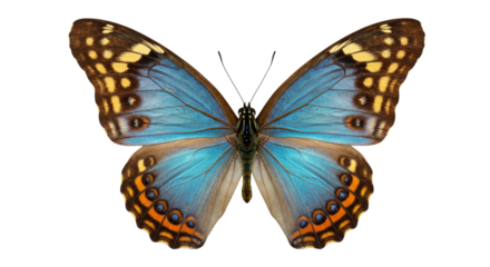 Stunning Blue Morpho Butterfly Isolated.