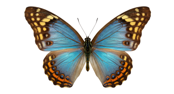Stunning Blue Morpho Butterfly Isolated.