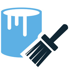 Paint job icon vector, representing home renovation, decoration, and surface finishing. Ideal for interior design, painting services, DIY projects, and aesthetic upgrades.