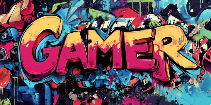 Gamer Font. Graffiti Style Editable Text Effect for Typography Design - Powered by Adobe