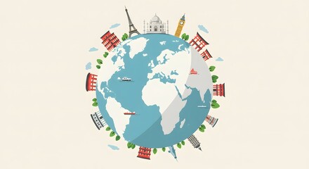 World Travel Iconic Landmarks & Global Adventures