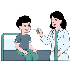 Fototapeta premium doctor and patient illustration cartoon