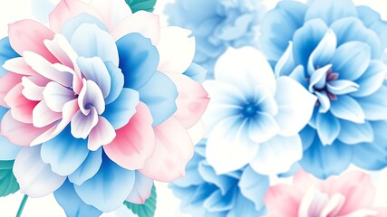 Watercolor floral arrangement with shades of blue pink and white colors perfect for design
