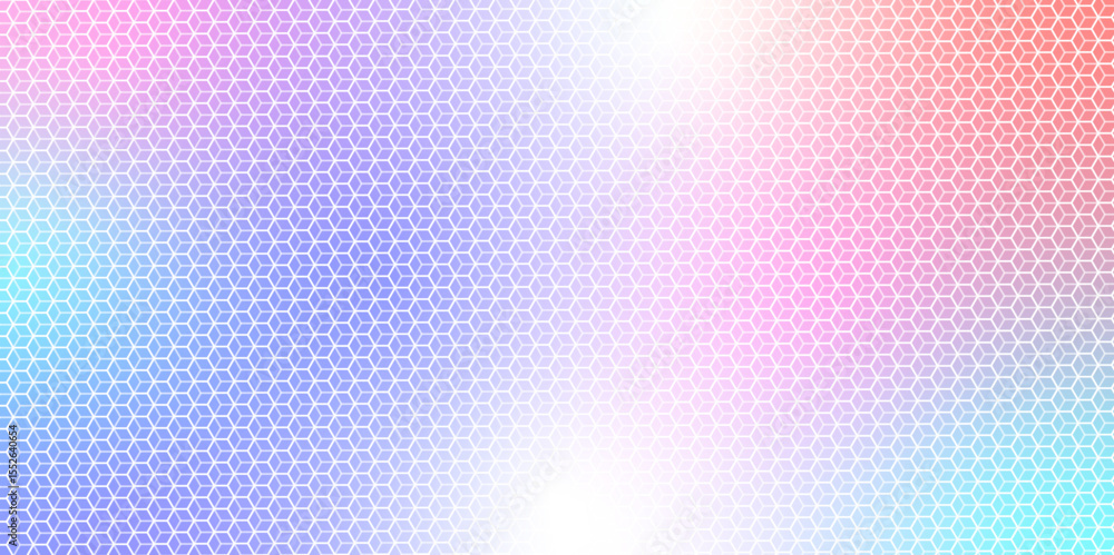 Leinwandbilder Pastel light Hexagon Net Pattern Background. Gradient, 3D Render artwork. Hexagon mosaic background Modern stylish abstract texture. Repeating striped line elements wallpaper, backdrop Vector.