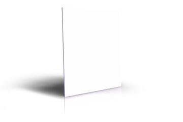 A blank white canvas standing upright, suggesting potential for creativity or design.