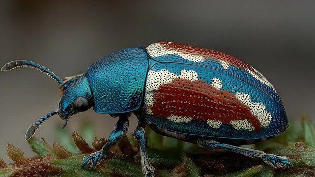 Vibrant Jewel Beetle: Macro Photography of Exquisite Insect