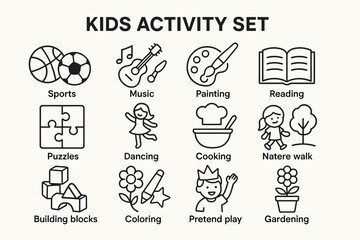 Kids activity set: sports, music, painting, reading, and more fun activities