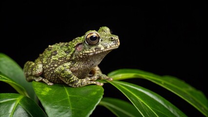Obraz premium Vietnamese mossy frog on a leaves moss tree frog