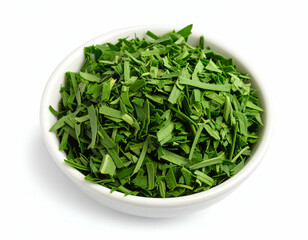Fresh Chopped Tarragon in a Bowl Culinary Herb Close-Up