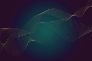 Abstract Gradient Wave Background &ndash; Futuristic Line Art on Dark Gradient
