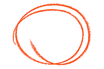 Red pencil highlight circle mark isolated on transparent background