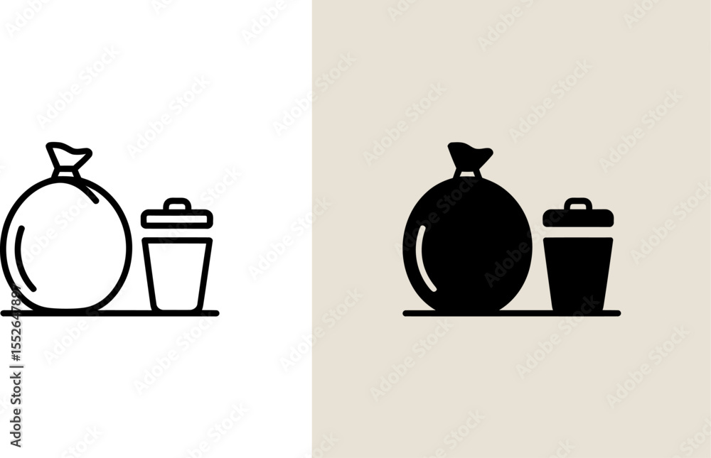 Poster garbage waste bin trash can icon vector illustration symbol sign design graphic element clipart imag