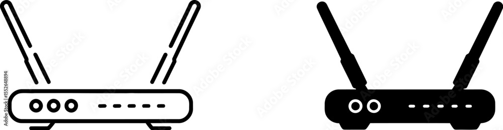 Poster router wifi wireless internet network connection technology antenna signal vector illustration desig