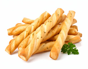 Hand-Twisted Breadsticks A Delightful Stack of Herb-Infused Grissini