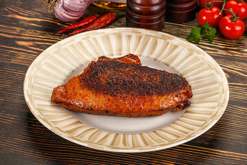 Roasted duck breast in cherry