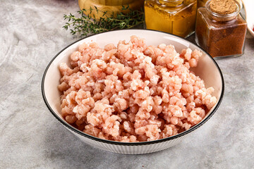 Homemade Raw pork minced meat