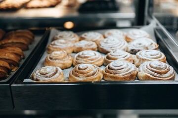 Delicious sweet cinnamon rolls bakery fresh baked goods