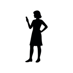 Beautiful Woman Silhouette Vector Illustration