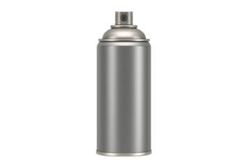 Silver spray paint can isolated on transparent background, ideal for projects related to graffiti, street art, or diy projects