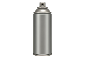 Silver spray paint can isolated on transparent background, ideal for projects related to graffiti, street art, or diy projects