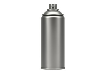 Silver spray paint can isolated on transparent background, ideal for projects related to graffiti, street art, or diy projects