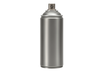 Silver spray paint can isolated on transparent background, ideal for projects related to graffiti, street art, or diy projects