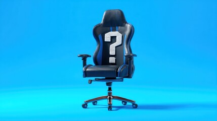 Empty gaming chair with a question mark