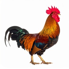 Fototapeta premium Rooster Profile Studio Shot on White Background