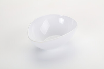 White ceramic empty bowl dishware
