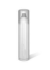 A simple aerosol spray can, typically used for dispensing various products like deodorants or cleaners.