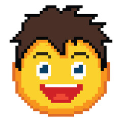 Pixel thinking face