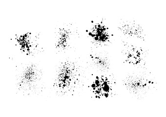 Collection of black ink splatters