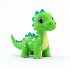 Fototapeta premium Cute Green Cartoon Dinosaur 3D Rendering