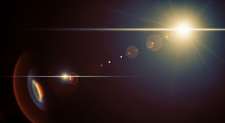 Bright Flare on Dark Background