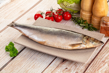 Raw whole salted herring fish