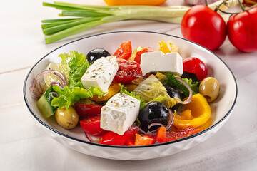 Greek salad with feta cheese