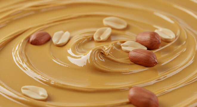 Peanut Butter Swirl Close‑Up Highlighting Growing Concerns Over Nut‑Allergy Awareness And Demand For Cleaner Label Snack Ingredients - Powered by Adobe