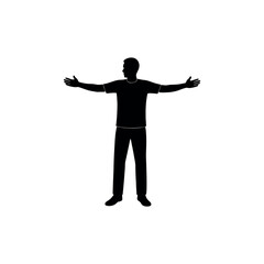 Standing Man Silhouette Vector Illustration