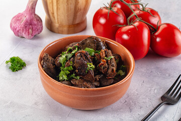 Roasted chicken liver with green onion