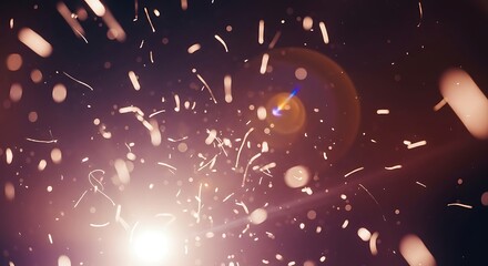 Spark and Light Effect on Dark Background
