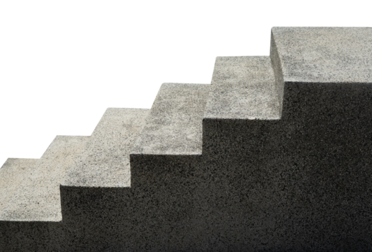 concrete staircase isolated