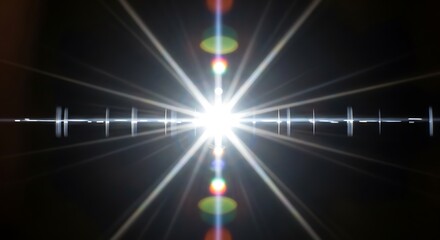 Bright Light Burst on Dark Background