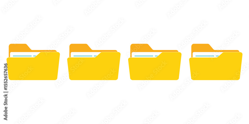 Aufkleber computer file folder icons set. colorful document folders. office folder icons with documents. folde